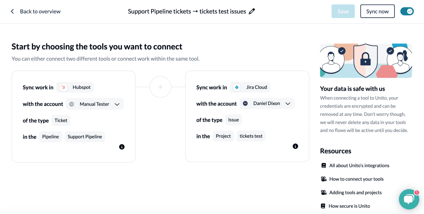 Step 1: Connect Jira Cloud and HubSpot to Unito