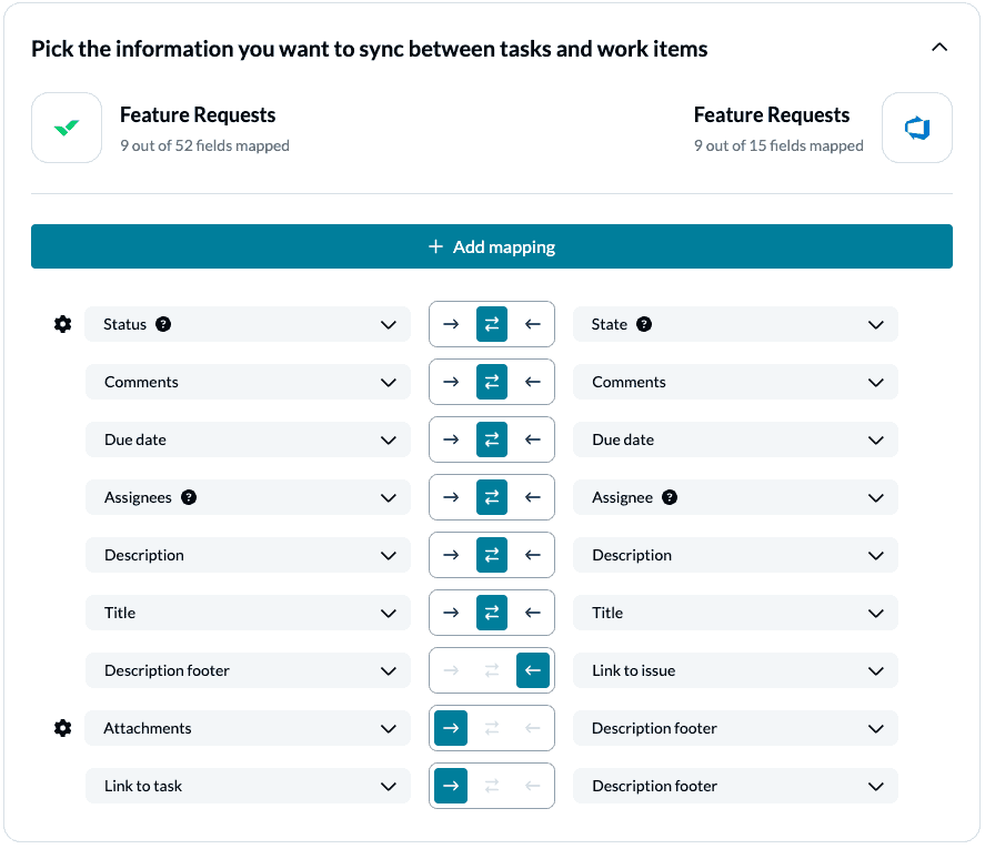 Set up field mappings to sync between Azure DevOps work items or issues and Wrike tasks Unito Two Way Sync