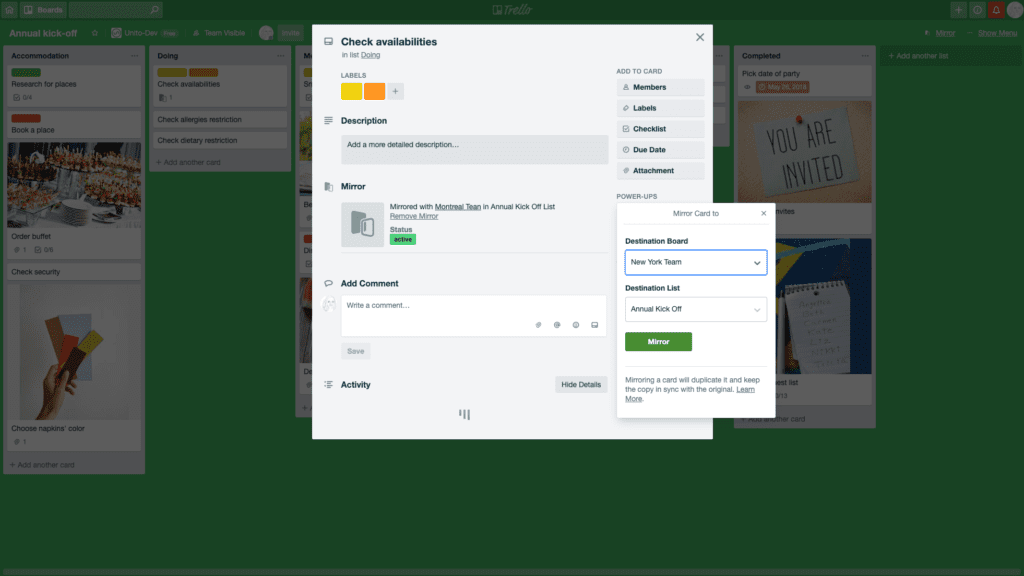 Unito Mirror Power-Up for Trello - Authorize the power-up.