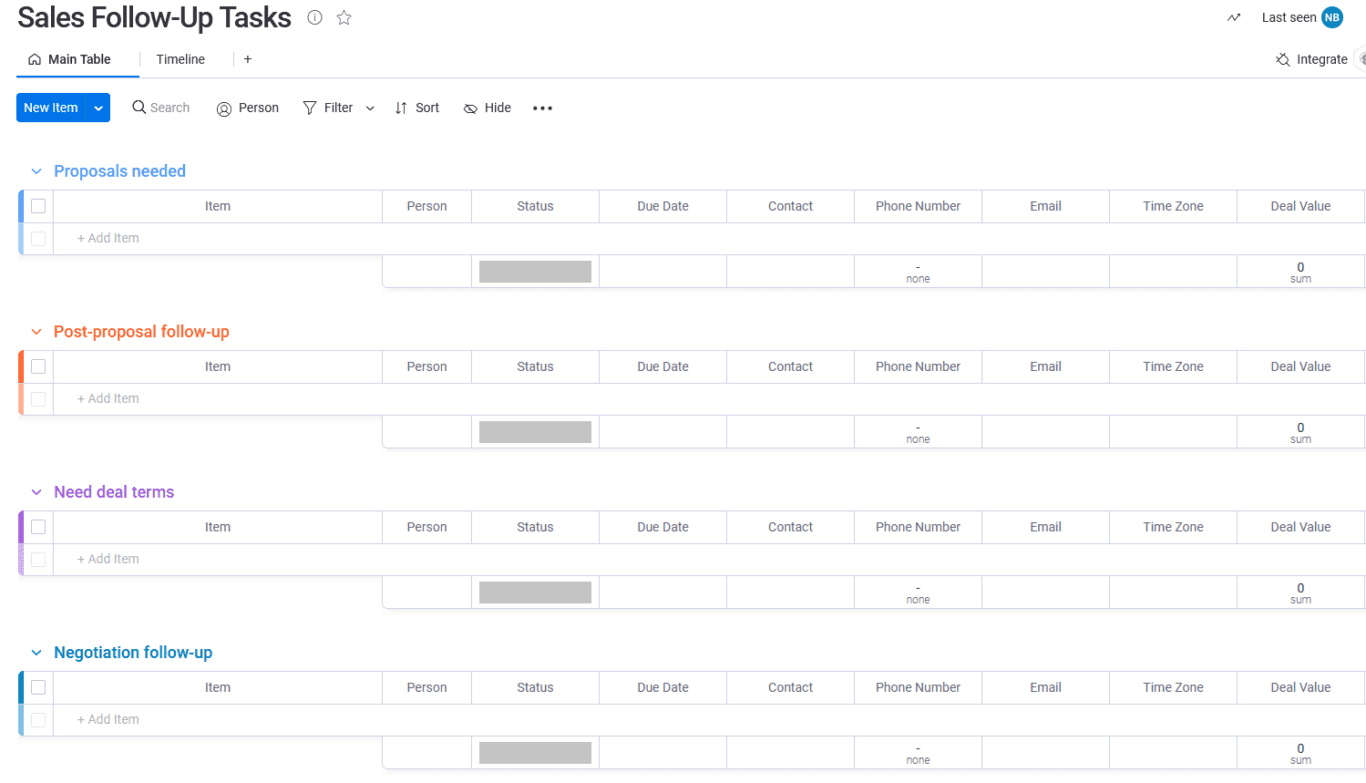 monday.com board synced to Notion with Unito two-way sync