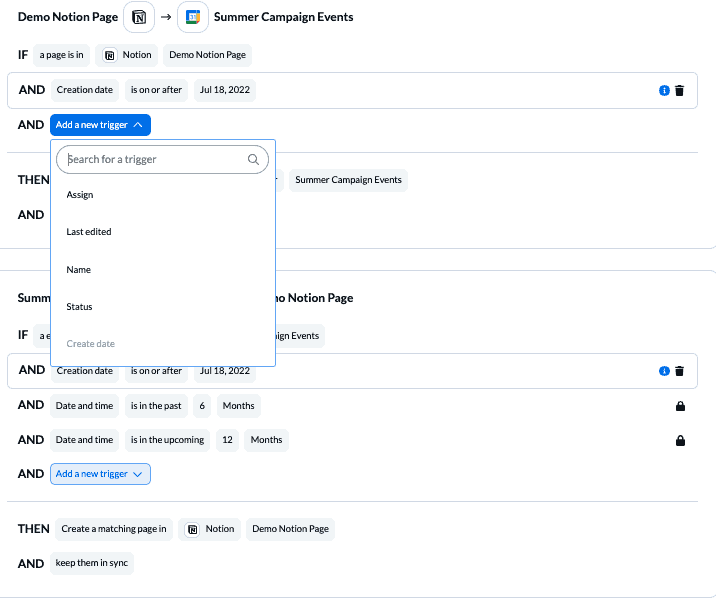 Notion Google Calendar Rules Unito 2-way Sync