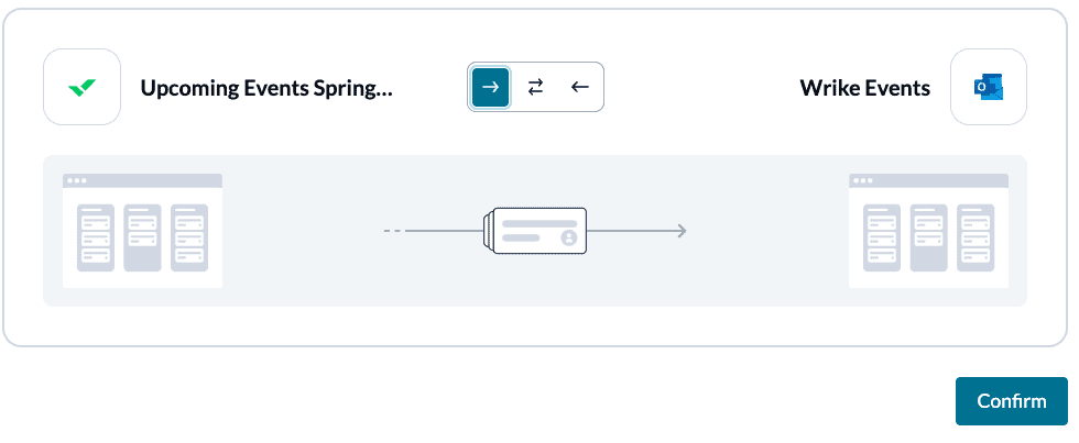 Set a flow direction between Wrike and Outlook